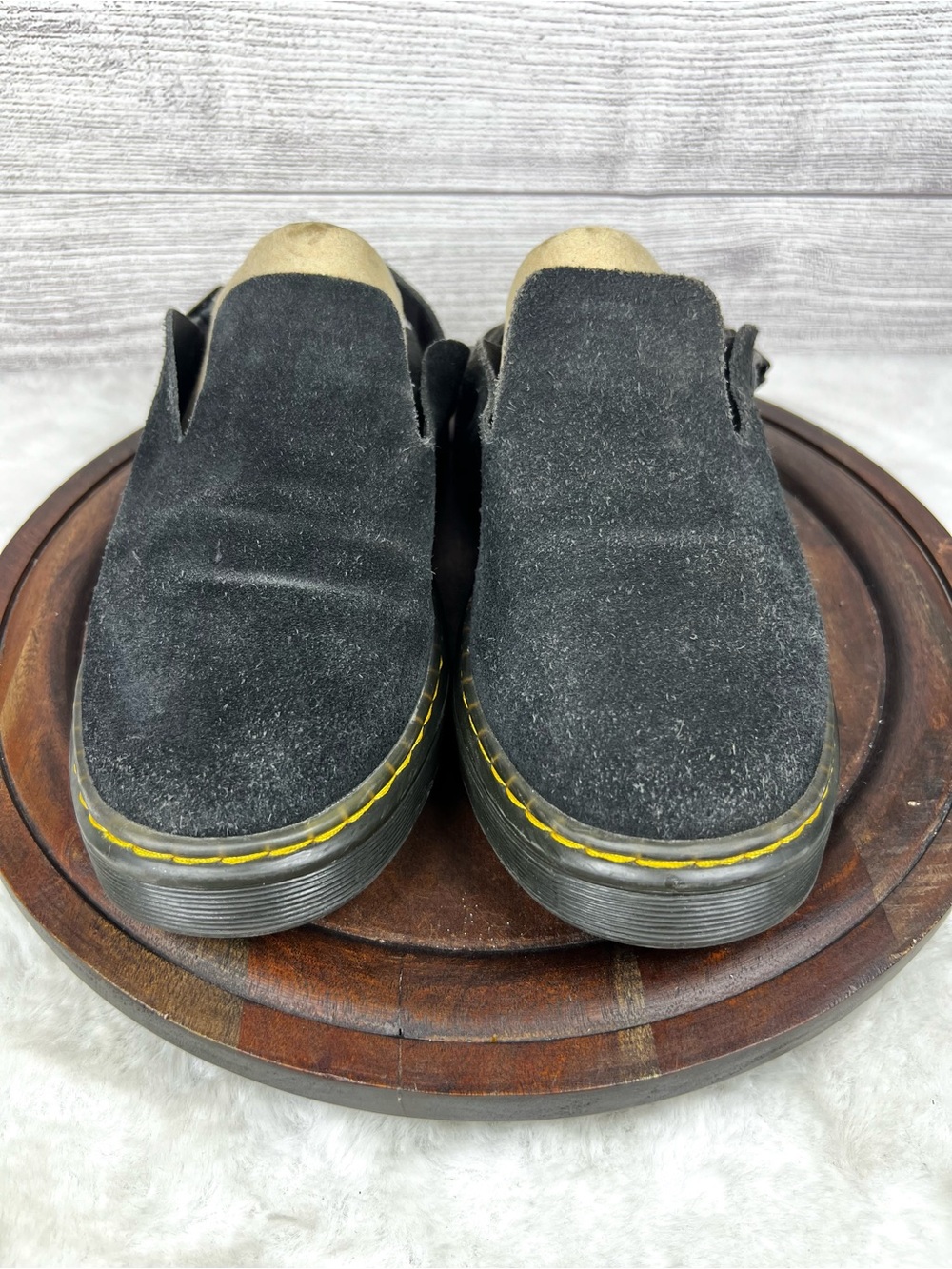 Dr. Martens Carlson Black Suede Slingback Mules Clogs Shoes Mens 7/ Women’s 8 - Picture 4 of 12